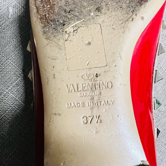 Valentino Garavani Red Rockstud Flats- Sz 37.5 - Picture 6 of 10